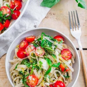 Lemon spinach feta pasta.