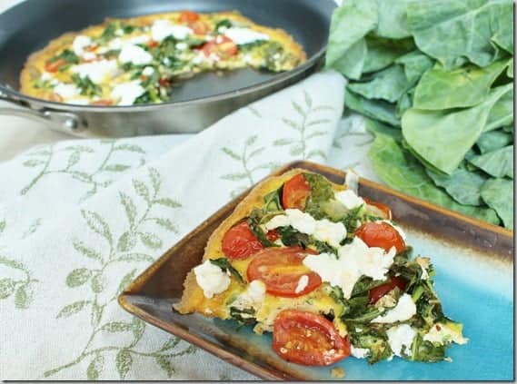 Collard Green Goat Cheese Frittata