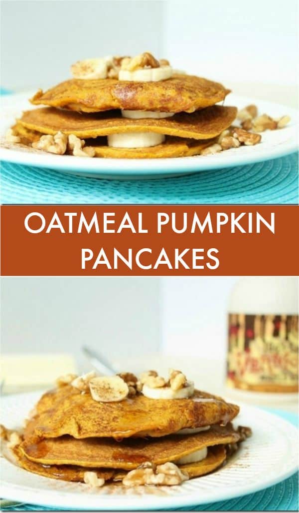 Hearty oat flour makes these oatmeal pumpkin pancakes a delicious gluten-free stack.