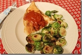 Pizza and brussels sprouts