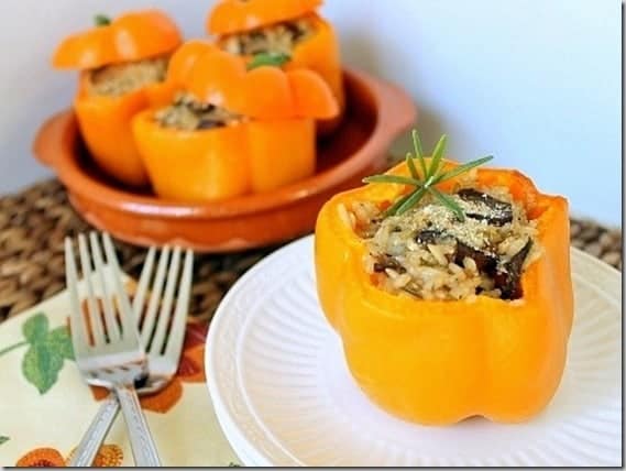 Cheesy Mushroom Stuffed Peppers