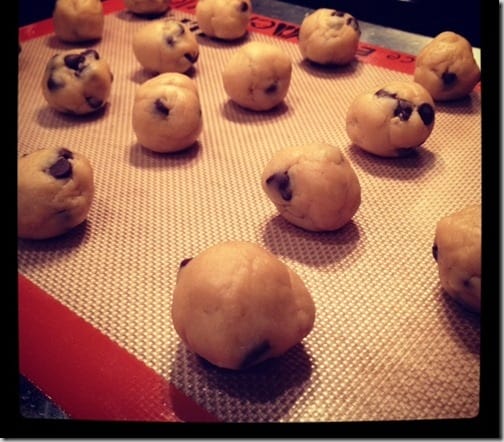 Chocolate chip dough balls