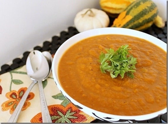 Sweet and Spicy Butternut Squash Soup | Thanksgiving Recipes For Everyone At The Dinner Table | Thanksgiving Recipes | impressive thanksgiving recipes