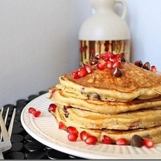 Pomegranate Chocolate Chip Pancakes