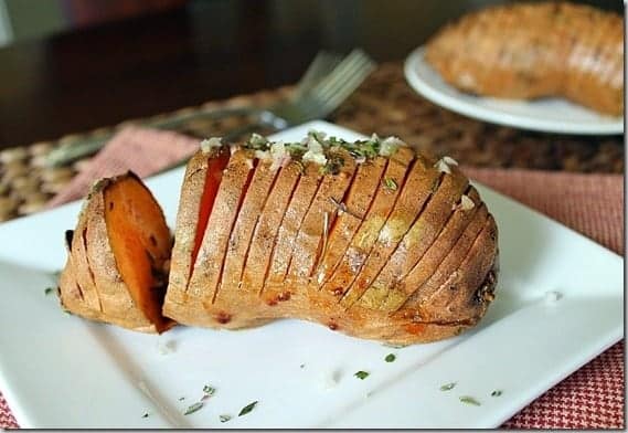 Hasselback sweet potatoes