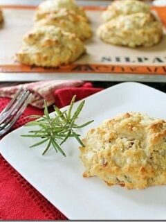 Rustic Rosemary Cheddar Bacon Biscuits