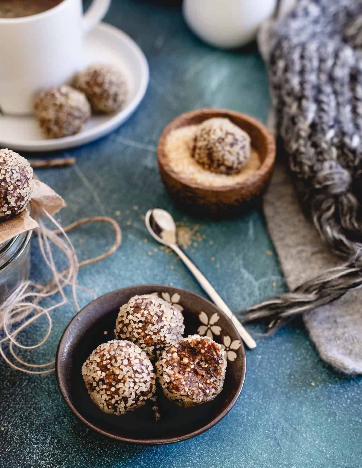 These festive sugar plums are made will all raw, healthy ingredients for a nutritious spin on the classic holiday treat.