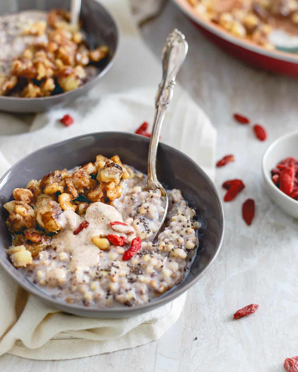 This quinoa cereal is a warm breakfast cereal option with a bit more nutritional bang for your buck than that stuff in the boxes!