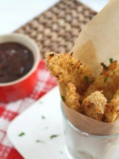 Panko cheddar crusted chicken fingers