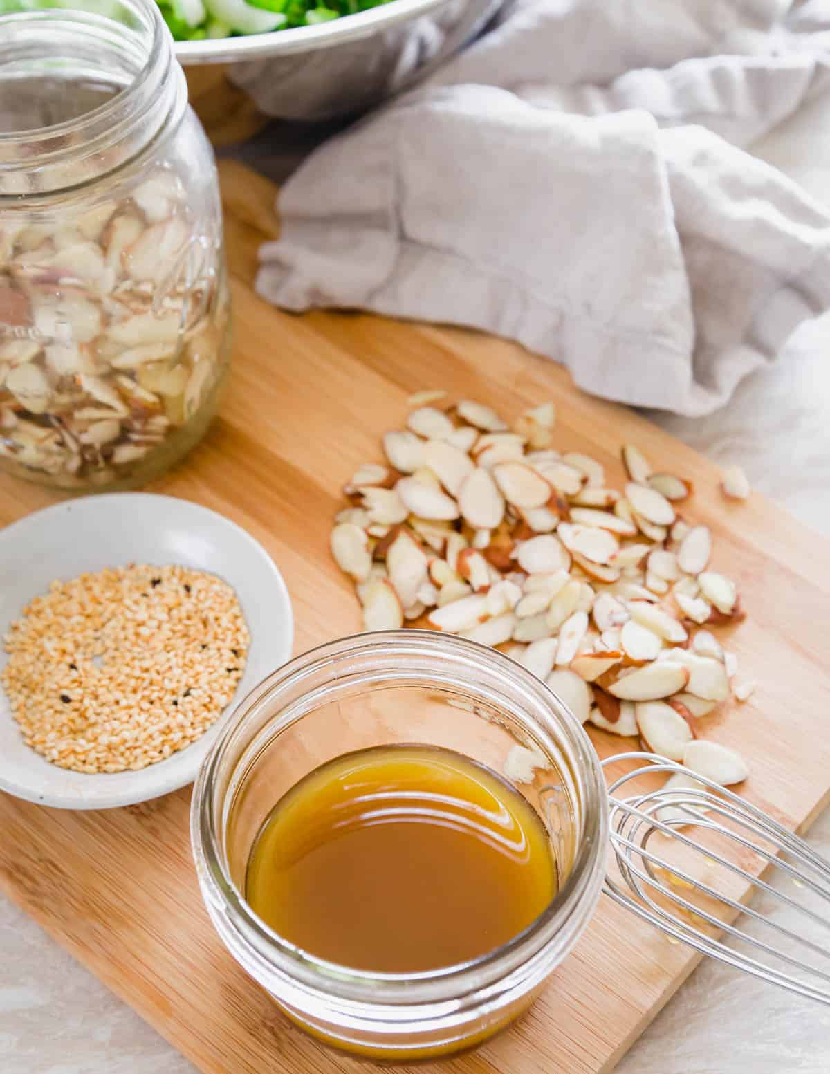 sesame and soy dressing for this bok choy salad recipe