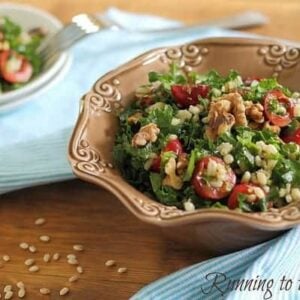 Barley kale and cherry salad