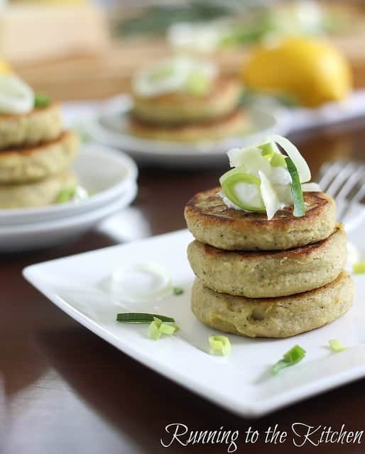 Rosemary leek cannellini cakes