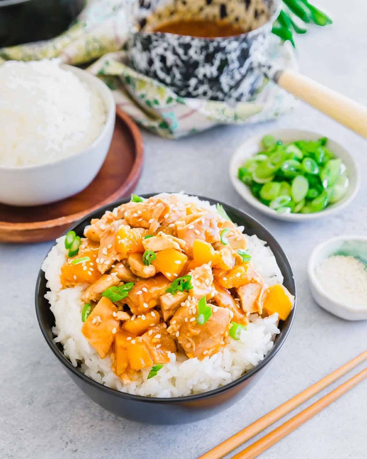 Tasty honey garlic chicken easily made in the slow cooker is better than anything on the Chinese takeout menu.