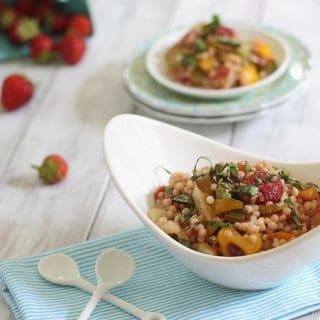 Couscous with roasted strawberries