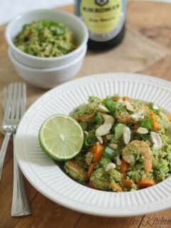 Broccoli fried rice with shrimp