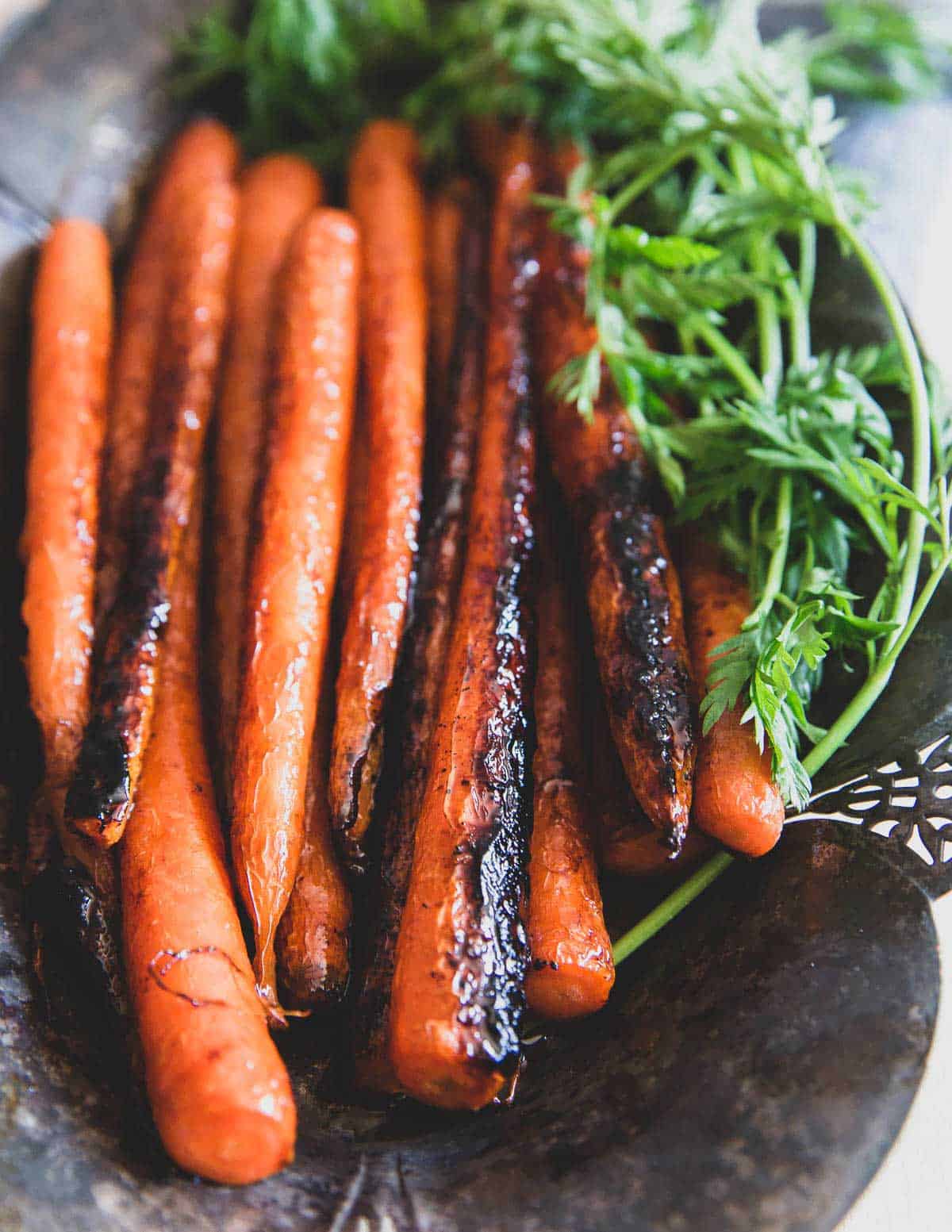 Brown sugar glazed carrots are made in just 15 minutes on the stove top for an easy dinner side dish.