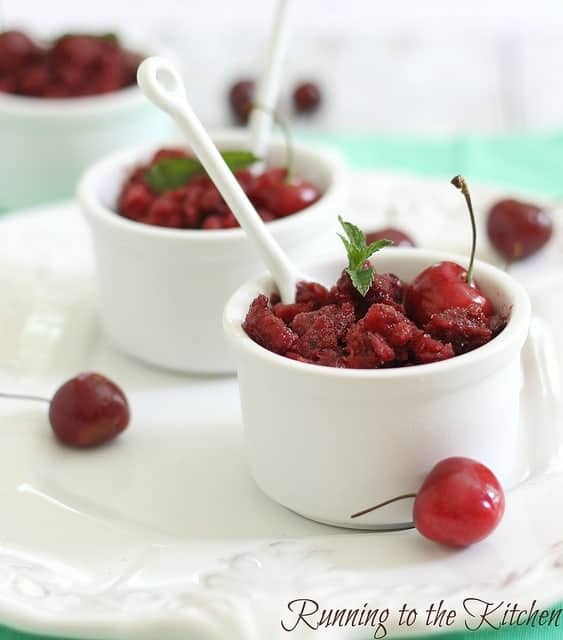 Cherry lemon granita