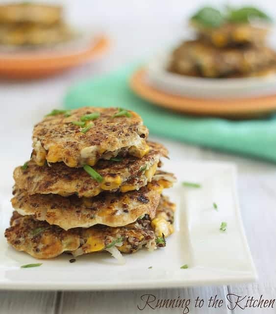 Egg quinoa corn fritters