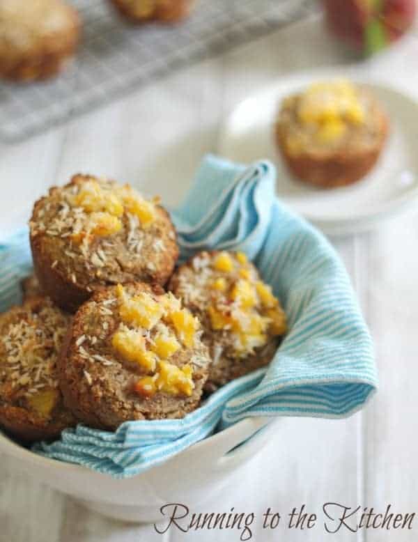 Peach coconut almond flour muffins