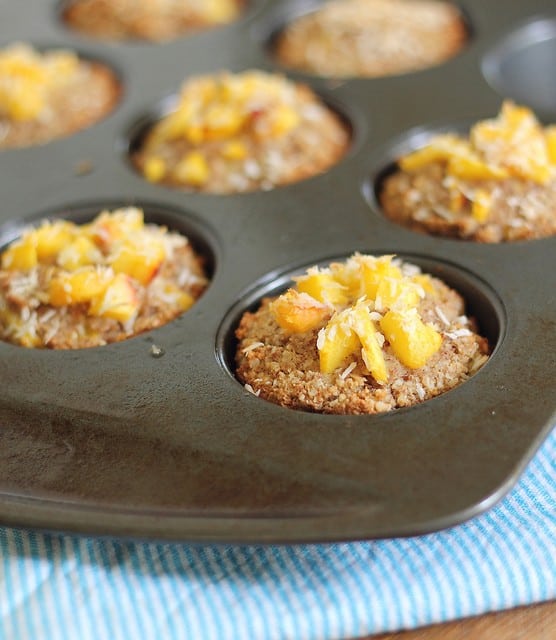Peach coconut and almond flour muffins