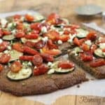 Roasted tomato and zucchini paleo pizza