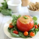 Roasted tomato cashew hummus