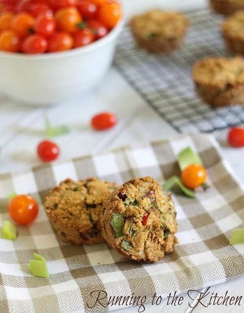 These paleo sun dried tomato leek muffins are made with almond and coconut flour and the perfect savory snack.