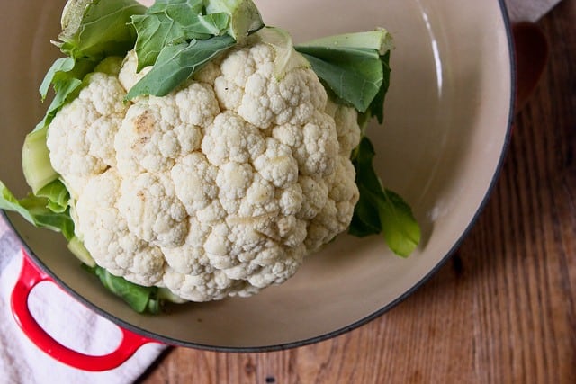 cauliflower to make brown butter mashed cauliflower with caramelized onions.