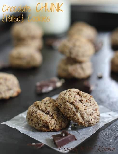 Paleo chocolate chip cookies that are gluten, grain and dairy free but taste just like the real thing! Just a small amount of easy ingredients and you can be eating these in minutes!