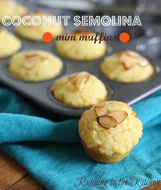 Coconut semolina mini muffins