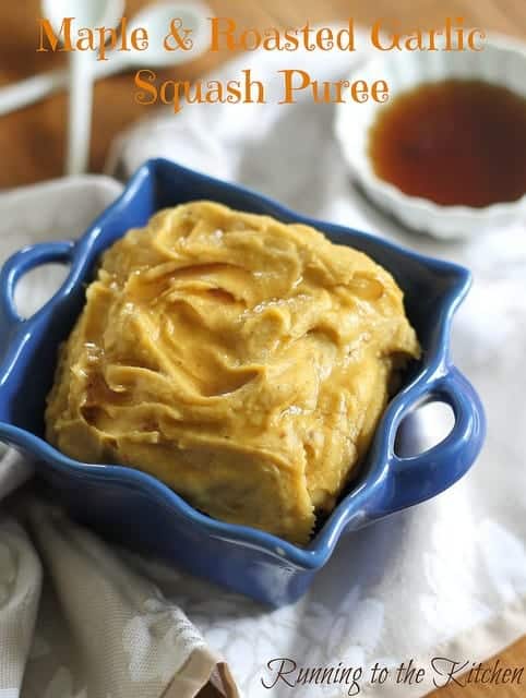 Maple and roasted garlic squash puree