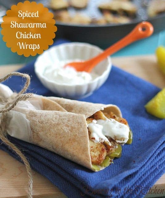 Spiced shawarma chicken wraps