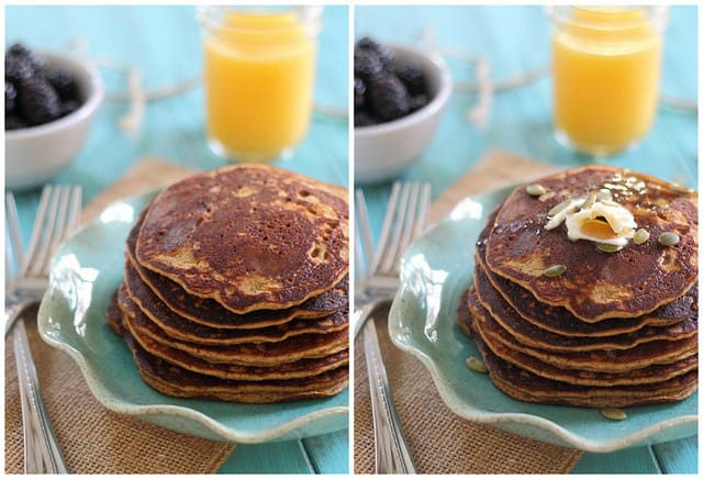 Paleo pumpkin pancakes that taste just like a regular pancake, no eggy souffle pancake texture here!