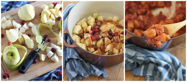 Quick and easy apple pear cranberry sauce