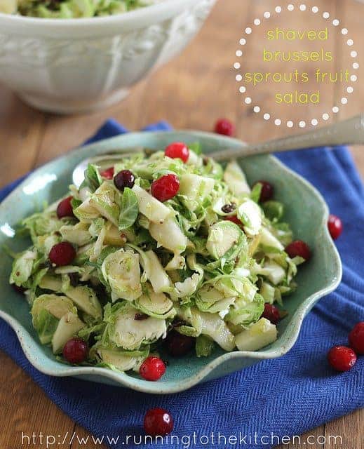 Shaved brussels sprouts and fruit salad