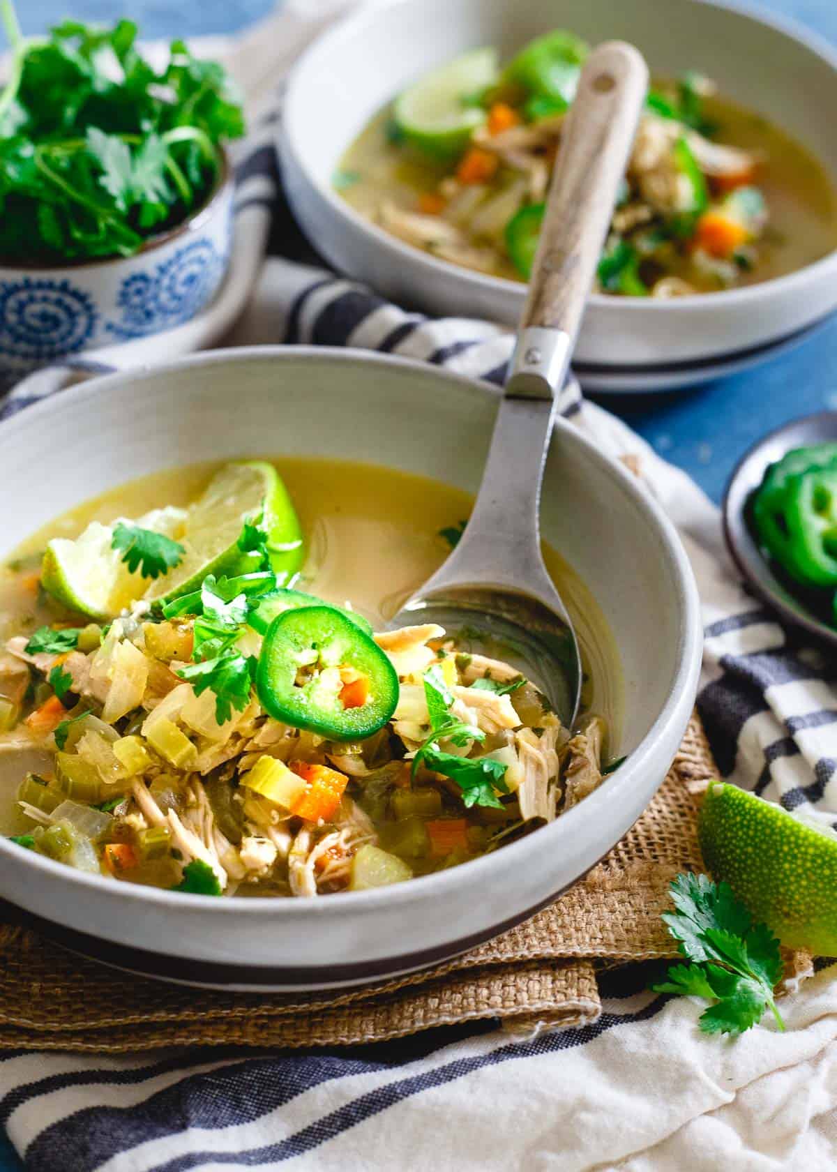 This spicy chicken lime soup is my go-to winter soup and perfect if you're feeling under the weather.