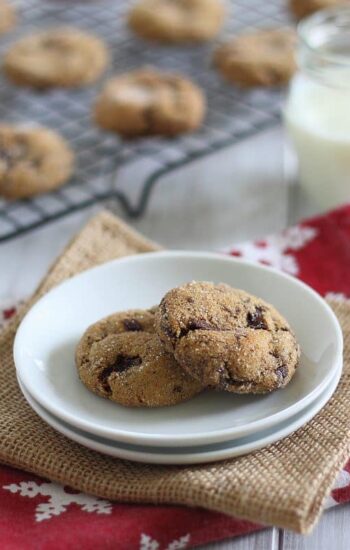 Healthier chocolate chunk molasses gingerbread cookies