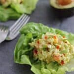 Creamy avocado sriracha egg salad.