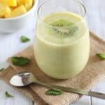 Pineapple kiwi mint smoothie.