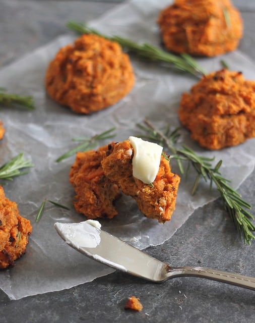 sweet potato biscuits with bacon and rosemary