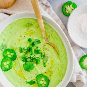 Cold avocado soup.