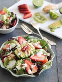 Strawberry avocado honey lime salad
