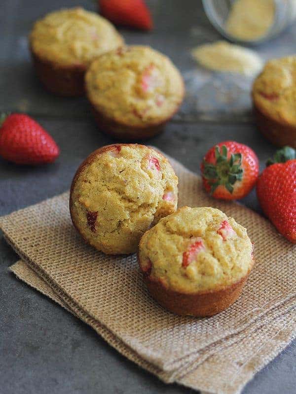 strawberry corn muffins