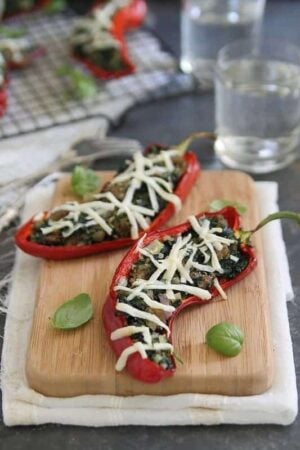Spinach sausage and ricotta stuffed peppers Spinach sausage and ricotta stuffed peppers