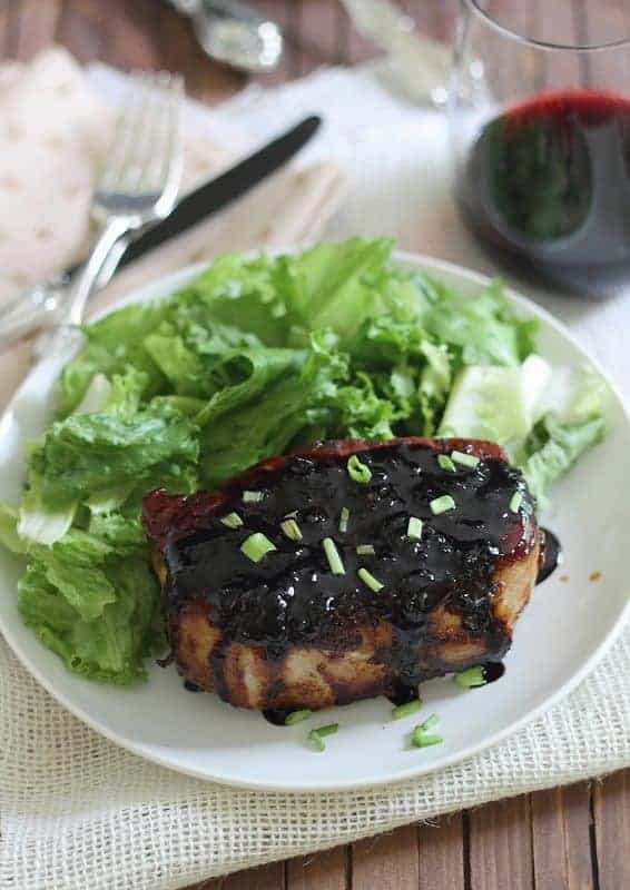 Sticky honey soy pork chops