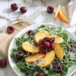Peach and cherry watercress salad.