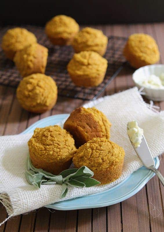 Pumpkin Corn Muffins | runningtothekitchen.com