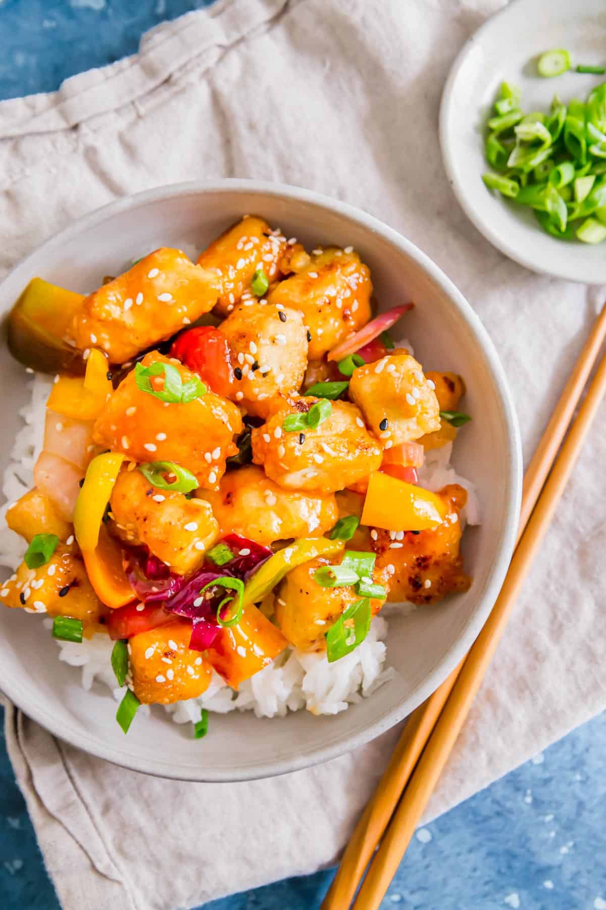 Easy sweet and sour tofu recipe that tastes just like Chinese takeout.