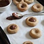 Almond chocolate thumbprint cookies.