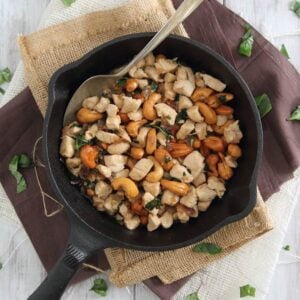 Thai Basil Cashew Chicken Skillet | www.runningtothekitchen.com